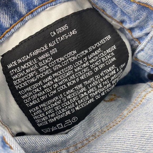 Alexander Wang Womens 26 Jeans Button Fly 100% Cotton Bleach Light Wash Straight - Picture 8 of 10